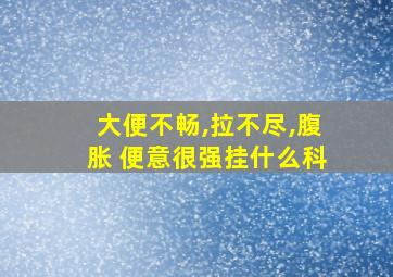 大便不畅,拉不尽,腹胀 便意很强挂什么科